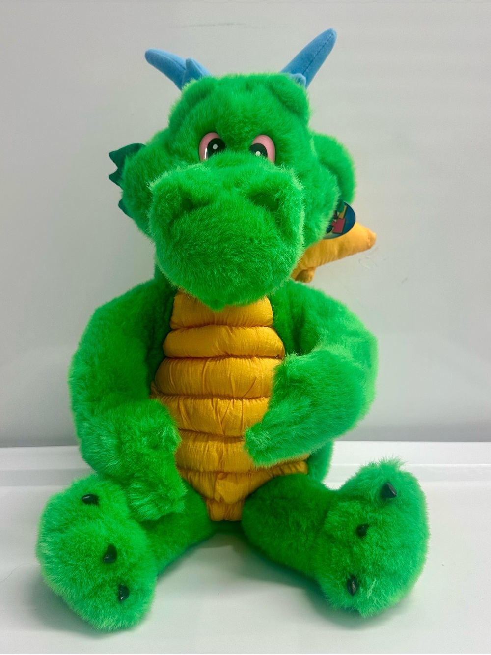 HTF Vintage 1998 Liberty Toy DRAGON Stuffed Plush Toy Nylon Belly  Original Tags